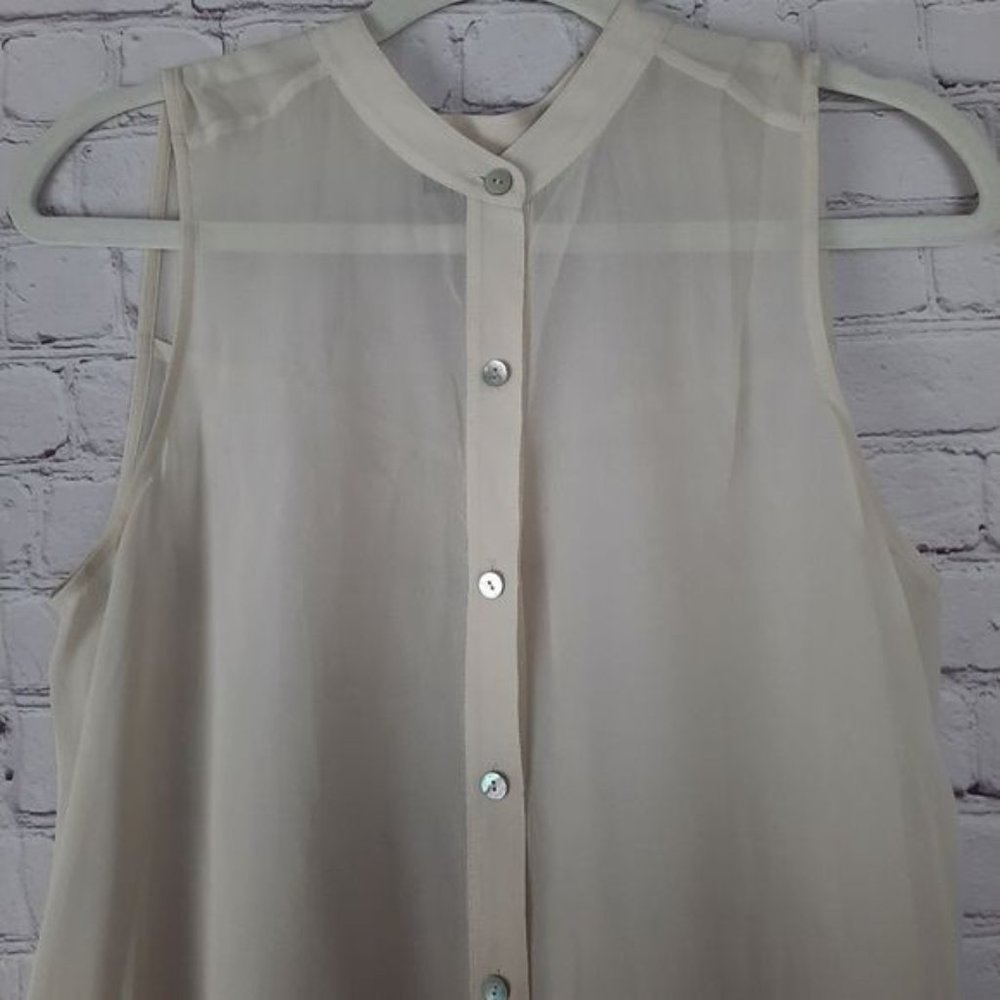 Eileen Fisher Silk Mandarin Collar Button Down Tunic - Picture 5 of 16